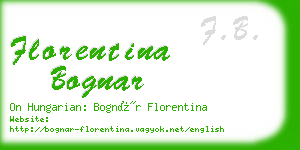 florentina bognar business card